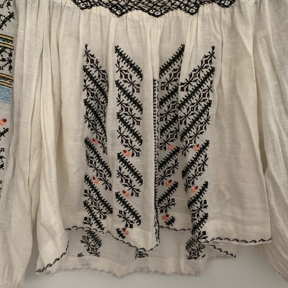 Free People All I Need Embroidered Top in Ivory - Picture 6 of 8